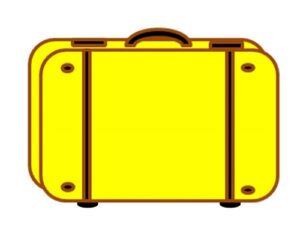 чемодан желтый