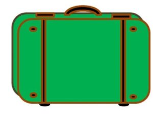 чемодан зеленый